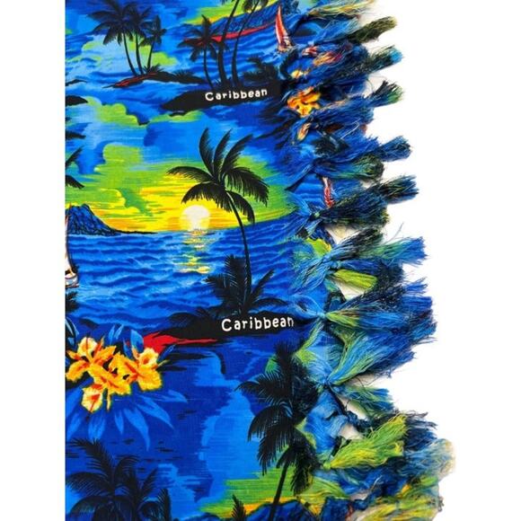 Rima Caribbean Blue Island Palm Tree Beach Swimwear Large Wrap 68x44 - Picture 3 of 3